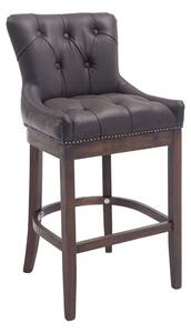 Barová židle Buckingham ~ kůže, dřevěné nohy tmavá antik Barva Hnědá