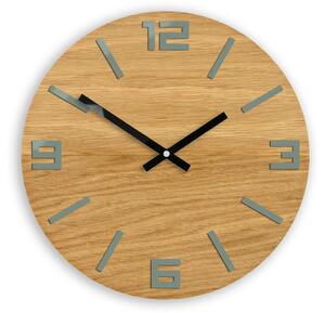 ModernClock Nástěnné hodiny Arabic Wood hnědo-šedé