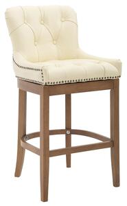 Barová židle Buckingham ~ kůže, dřevěné nohy světlá antik Barva Krémová