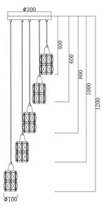 Globo 15760-5 - Lustr na lanku WOLLI 5xE14/40W/230V