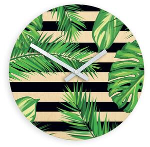 ModernClock Nástěnné hodiny Tropical černo-zelené