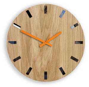 ModernClock Nástěnné hodiny Simple-Y hnědo-oranžové