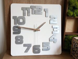 ModernClock Nástěnné hodiny Logic bílo-šedé