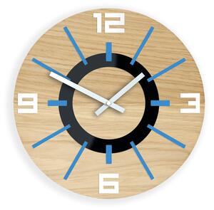 ModernClock Nástěnné hodiny Alladyn Wood hnědo-modré
