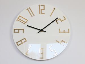 ModernClock Nástěnné hodiny Slim Gold bílé