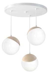 Lustr na lanku SFERA WOOD 3xE14/40W/230V bílá