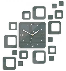 ModernClock 3D nalepovací hodiny Roman Quadrat tmavě šedé