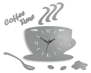 Mazur Nástěnné hodiny Coffee světle šedé