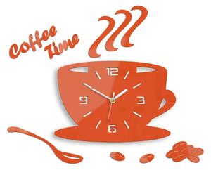 Mazur Nástěnné hodiny Coffee oranžové