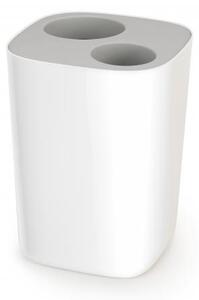 Třídící odpadkový koš do koupelny Bathroom Split | bílý/šedý
