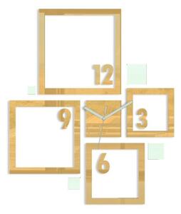 ModernClock 3D nalepovací hodiny Quadrat zlaté