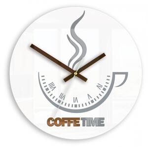 ModernClock Nástěnné hodiny Coffe Time bílé