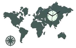 ModernClock 3D nalepovací hodiny Continents šedé