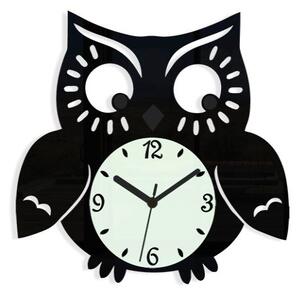 Mazur Nástěnné hodiny Owl černé