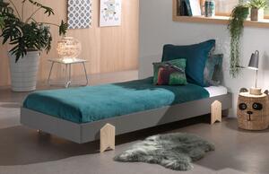 Šedá lakovaná stohovatelná postel Vipack Modulo Arrow 90 x 200 cm