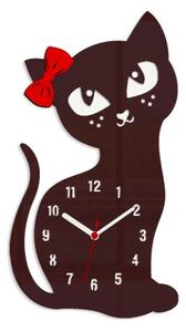 Mazur Nástěnné hodiny Cat bordó