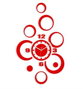 ModernClock 3D nalepovací hodiny Alladyn červené