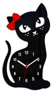 ModernClock Nástěnné hodiny Cat černé