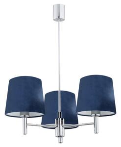 Argon 1381 - Lustr na tyči BOLZANO 3xE27/15W/230V modrá/lesklý chrom AR1381
