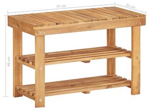 Botník Colby - masivní akáciové dřevo | 70x32x46 cm