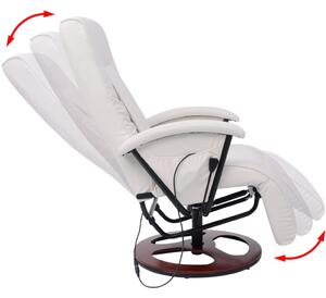 Masážní křeslo shiatsu bílé umělá kůže