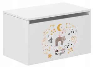 Dětský úložný box s kočičkou a hvězdami 40x40x69 cm