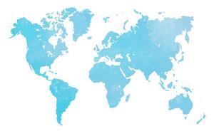 Tapeta mapa světa v modrém odstínu