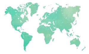 Tapeta mapa světa v zeleném odstínu