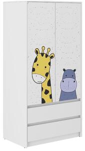 Dětská šatní skříň s velkou žirafou 180x55x90 cm