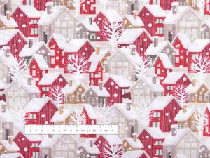 Biante Vánoční dekorační povlak na polštář PML-038 Zasněžená vesnička 35 x 45 cm