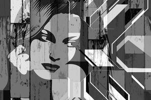Samolepící tapeta portrét ženy v černobílém