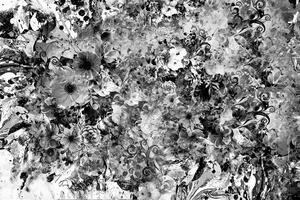 Tapeta květiny v černobílém provedení