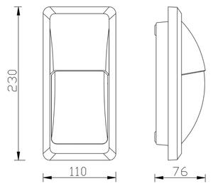 Top Light Avila D - LED Venkovní nástěnné svítidlo LED/12W/230V IP65