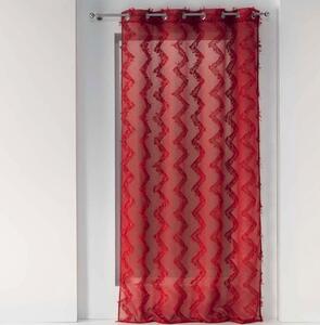 Červená záclona se vzorem 140 x 240 cm