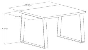Konferenční stolky - set Slavík větší a menší Varianty velikostí stolů (D x Š x V): 50x50x45 a 65x65x50 (cm)
