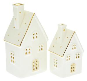 Decorium Keramický domeček s klenutými okny, svítící LED dekorace Velikost: Malý