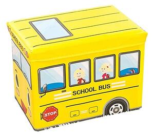 ECa Úložný box na hračky školní autobus žlutý