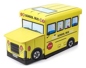 ECa Úložný taburet na hračky školní autobus