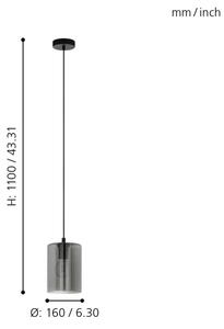 Eglo 98585 - Lustr na lanku CADAQUES 1xE27/40W/230V