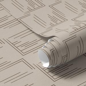 Tapety Kakaové linky v rohu čtverců na teplé béžové barvě, Tapety abstraktní, a00910 : uwalls.cz