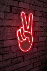 ASIR Nástěnná dekorace s LED osvětlením VICTORY SIGN červená