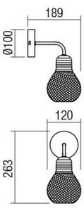 Redo 01-1575 - Nástěnné svítidlo EDISON 1xE27/42W/230V