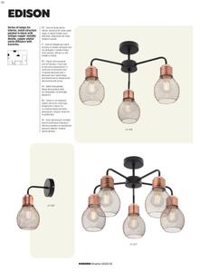 Redo 01-1577 - Lustr na tyči EDISON 5xE27/42W/230V pr. 53 cm černá/měděná