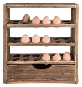Hnědá antik dřevěná skříňka na vajíčka - 35*11*38 cm