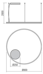 Redo 01-1713 - LED Stmívatelný lustr na lanku ORBIT LED/55W/230V bronz