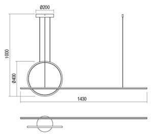 Redo 01-1735 - LED Stmívatelný lustr na lanku GIOTTO LED/46W/230V černá