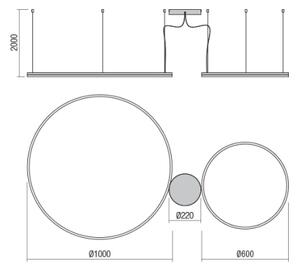 Redo 01-1721 - LED Lustr na lanku ORBIT LED/42W + LED/66W/230V bronz