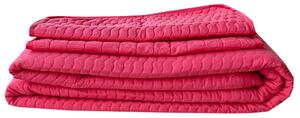 Numberoplus Prošívaný přehoz na postel 220x240 cm a 2 povlaky na polštářek 40x40 cm EXO Barva: Růžová