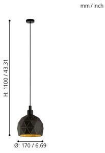 Eglo 33345 - Lustr na lanku ROCCAFORTE 1xE14/40W/230V