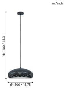 Eglo 98467 - Lustr na lanku RAMON 1xE27/28W/230V